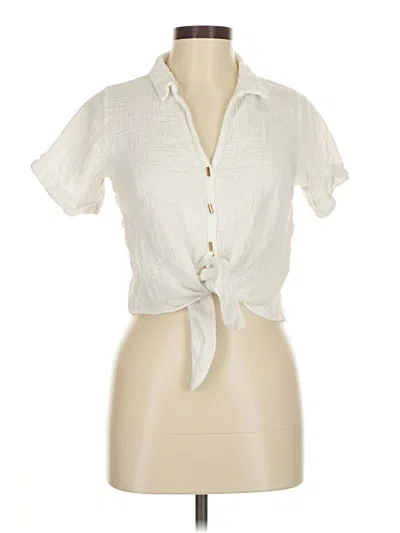 Pre-owned Kirious Short Sleeve Blouse In White