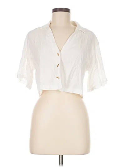 Pre-owned Kirious Short Sleeve Blouse In White