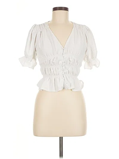 Pre-owned Kirious Short Sleeve Blouse In White