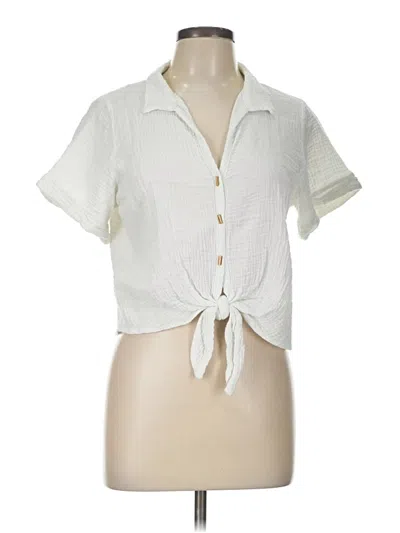 Pre-owned Kirious Short Sleeve Blouse In White
