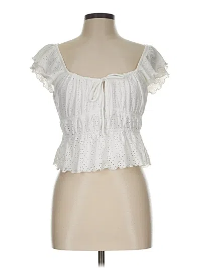 Pre-owned Kirious Short Sleeve Blouse In White