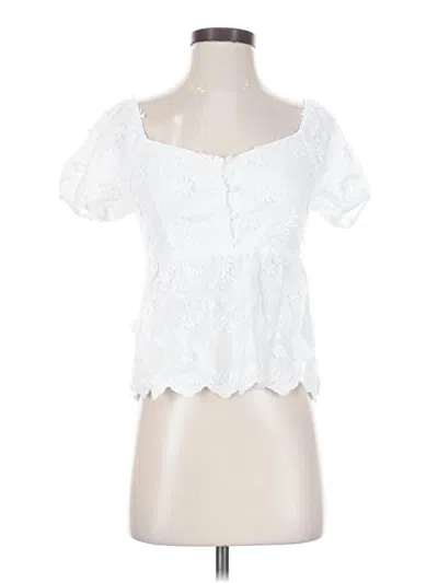 Pre-owned Kirious Short Sleeve Blouse In White