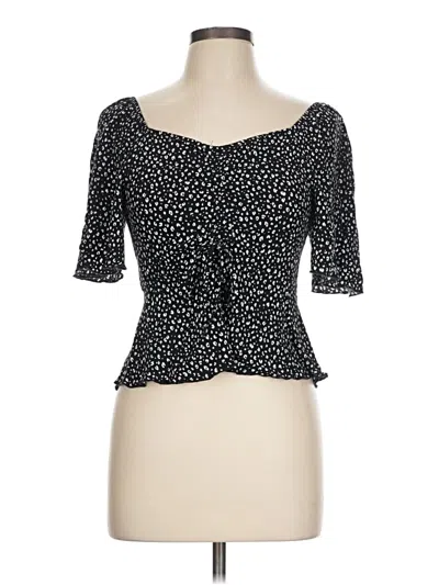 Pre-owned Kirious Short Sleeve Top Black Sweetheart Neckline Tops