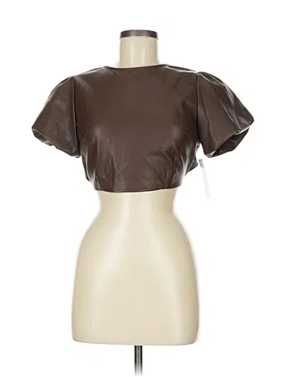 Pre-owned Kirious Short Sleeve Top Brown Sweetheart Neckline Tops