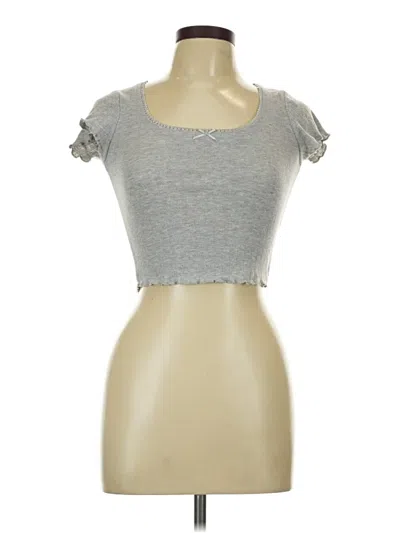 Pre-owned Kirious Short Sleeve Top Gray Sweetheart Neckline Tops