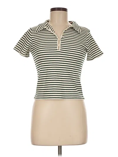 Pre-owned Kirious Short Sleeve Top Green Collared Neckline Tops