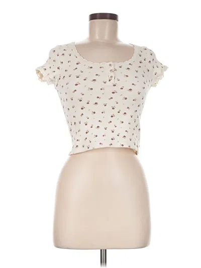 Pre-owned Kirious Short Sleeve Top Ivory Sweetheart Neckline Tops