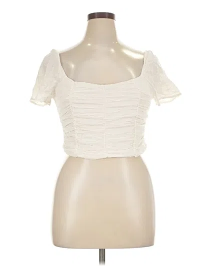 Pre-owned Kirious Short Sleeve Top Ivory Sweetheart Neckline Tops