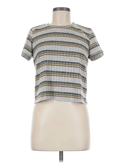 Pre-owned Kirious Short Sleeve Top Silver Mock Neckline Tops