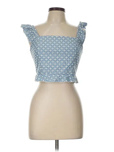 Kirious Sleeveless Top Blue Sweetheart Neckline Tops