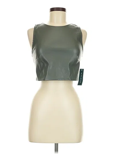 Kirious Sleeveless Top Green Halter Neckline Tops