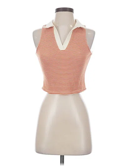 Pre-owned Kirious Sleeveless Top Orange Halter Neckline Tops