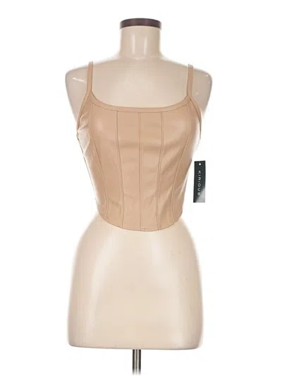 Pre-owned Kirious Sleeveless Top Tan Strapless Neckline Tops In Brown