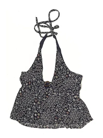 Pre-owned Kirious Swimsuit Top Blue Tweed Pattern Swimwear