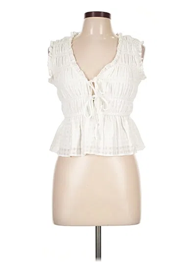 Pre-owned Kirious Tank Top Ivory Plunge Neckline Tops