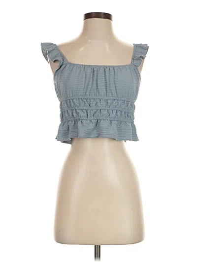 Pre-owned Kirious Tube Top Blue Ruffles Neckline Tops