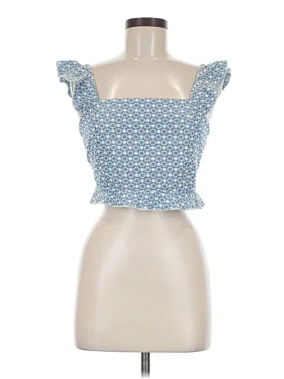 Pre-owned Kirious Tube Top Blue Strapless Neckline Tops