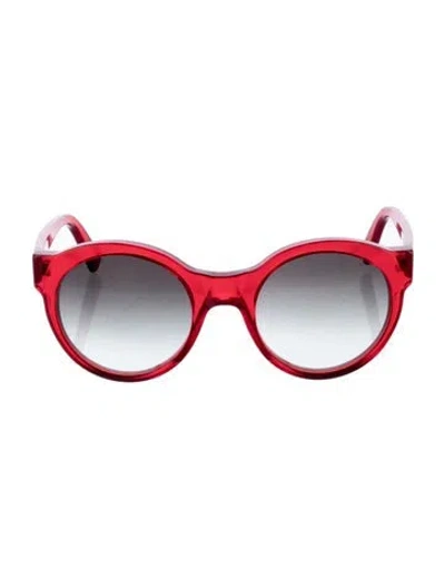 Pre-owned Kirk&kirk Round Gradient Sunglasses In Red