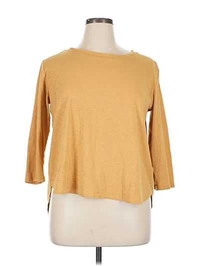 Pre-owned Kirkland Signature 3/4 Sleeve T-shirt In Gold