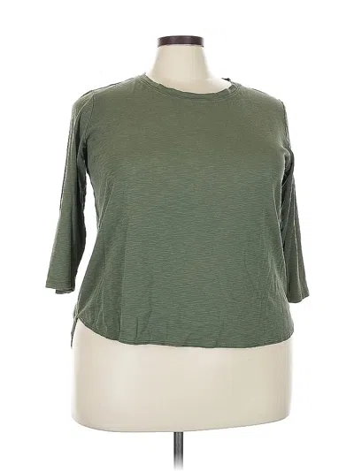 Pre-owned Kirkland Signature 3/4 Sleeve T-shirt In Green