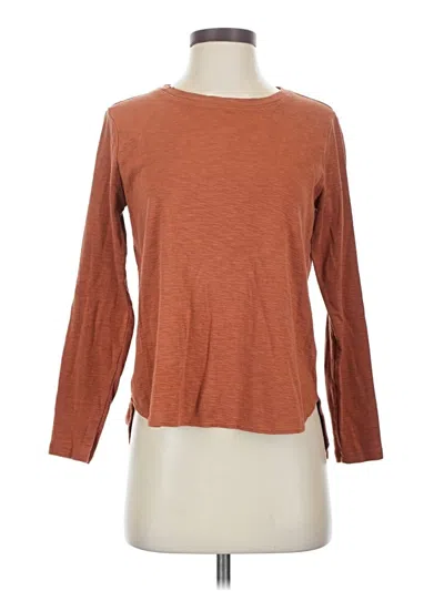 Pre-owned Kirkland Signature 3/4 Sleeve Top Brown Boatneck Tops