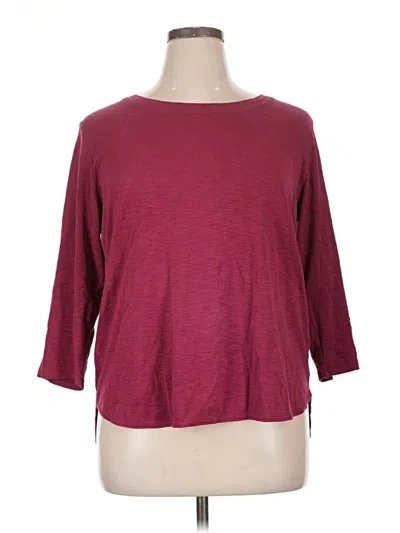 Pre-owned Kirkland Signature 3/4 Sleeve T-shirt In Burgundy