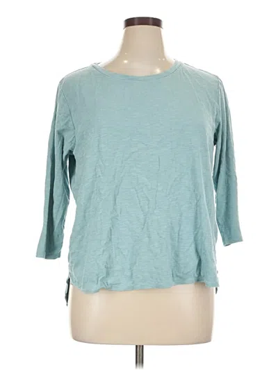 Pre-owned Kirkland Signature 3/4 Sleeve T-shirt In Teal