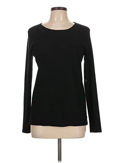 Pre-owned Kirkland Signature Long Sleeve Top Black Crew Neck Tops