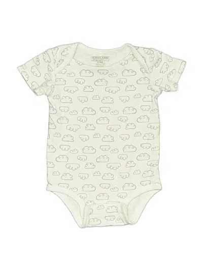 Pre-owned Kirkland Signature Babies' Short Sleeve Onesie In White