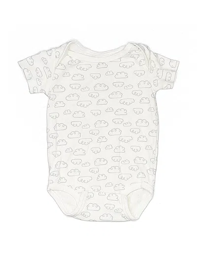 Pre-owned Kirkland Signature Babies' Short Sleeve Onesie In White