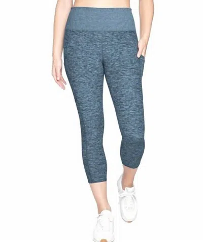 Kirkland Signature Women's Brushed Capri Leggings In Heather Blue