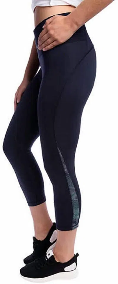 Kirkland Signature Women's Reflective Crop Active Fitness Wear Leggings In Blue