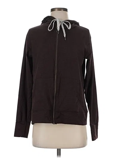 Pre-owned Kirkland Signature Zip Up Hoodie In Brown