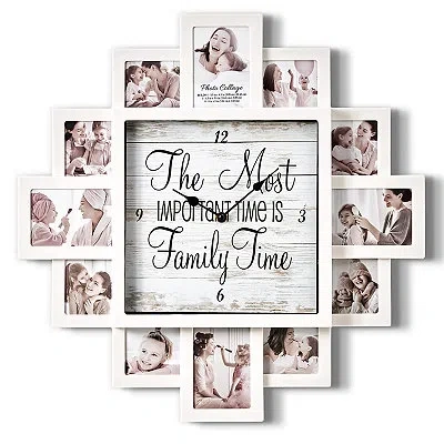 Kirkland's 12 Photo Frame Collage Family Time Clock In Multi