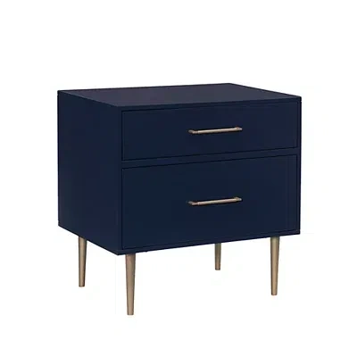 Kirkland's 2-drawer Nightstand With Gold Hardware In Blue