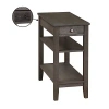 Kirkland's 2-shelf Charging Accent Table In Gray