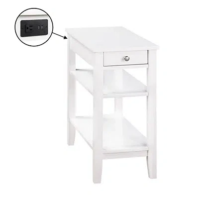 Kirkland's 2-shelf Charging Accent Table In White