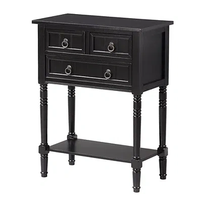 Kirkland's 3-drawer Turned Legs Accent Table In Black