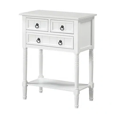 Kirkland's 3-drawer Turned Legs Accent Table In White