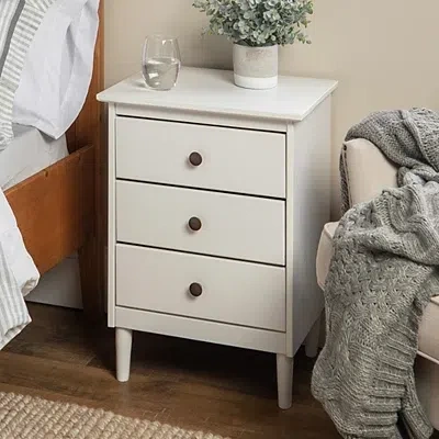 Kirkland's 3-drawer Wood Nightstand In White
