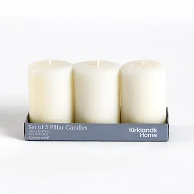Kirkland's 3 In. Ivory Unscented Pillar Candles In White
