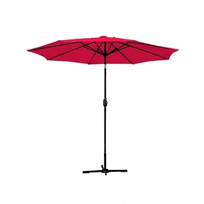 Kirkland's 9 Ft. Hand Crank Tilt Umbrella In Red