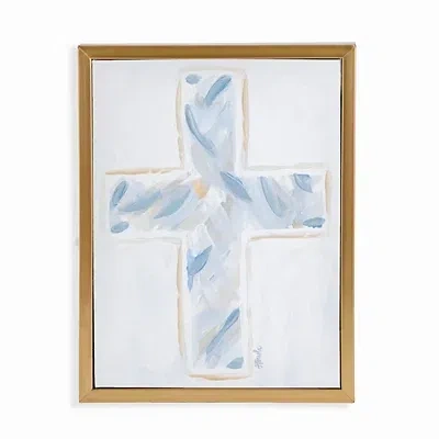 Kirkland's Abstract Cross Framed Canvas Art Print In Gold