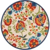 Kirkland's Abstract Floral Outdoor Round Area Rug In Multi