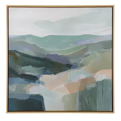 Kirkland's Abstract Mountain Framed Canvas Art Print In Blue