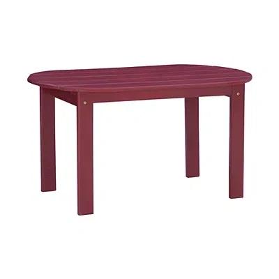 Kirkland's Acacia Wood Oval Adirondack Coffee Table In Burgundy