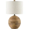 Kirkland's Acacia Wood Ribbed Polo Table Lamp In Multi