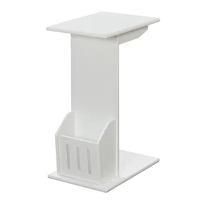 Kirkland's Accent Table With Magazine Holder In White