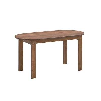 Kirkland's Acorn Acacia Wood Oval Adirondack Coffee Table In Brown