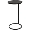 Kirkland's Aged Black Metal Frame Slab Top Accent Table In Black